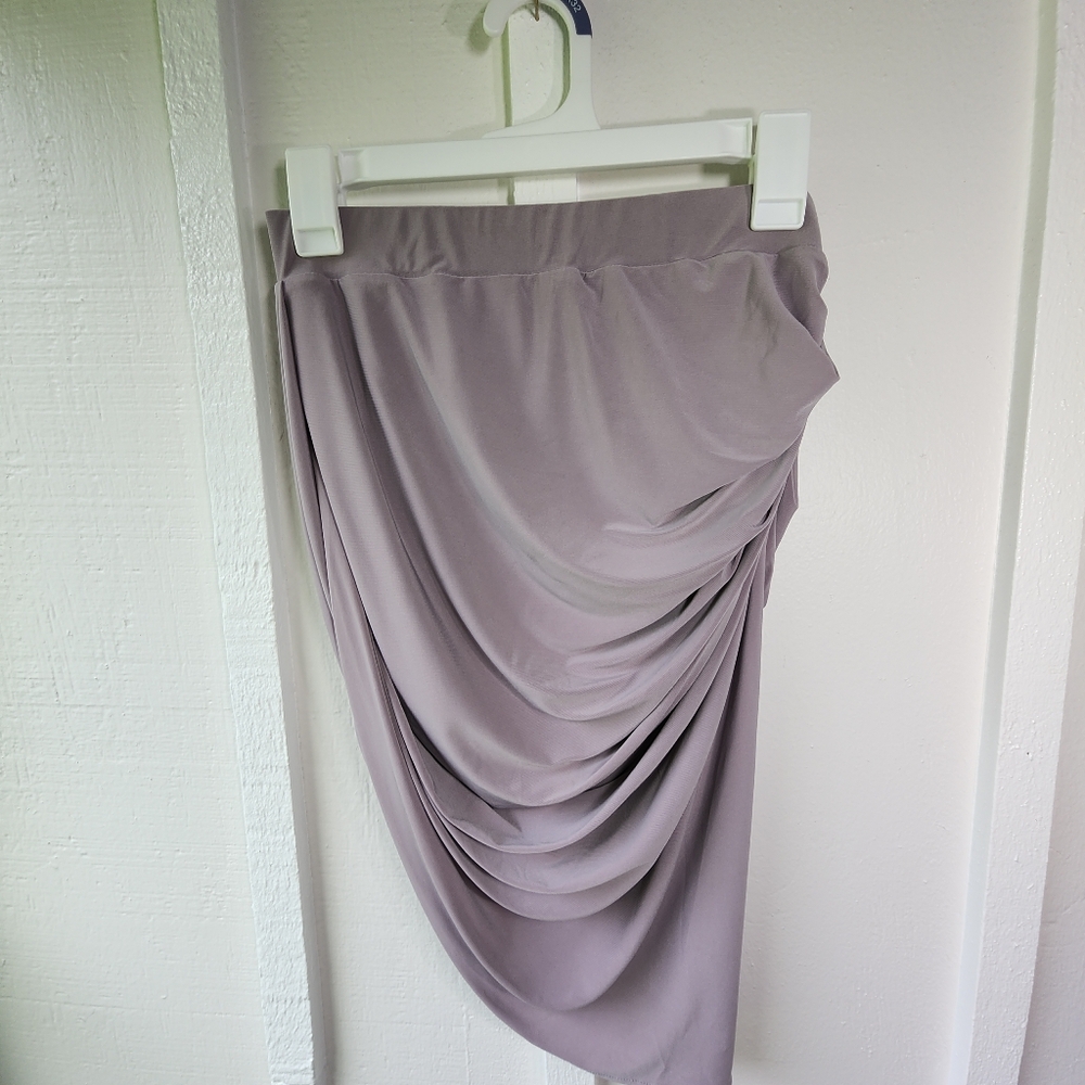NEW MISTRESS ROCKS LOS ANGELES Gray Gathered Shirt Asymmetrical Size Small